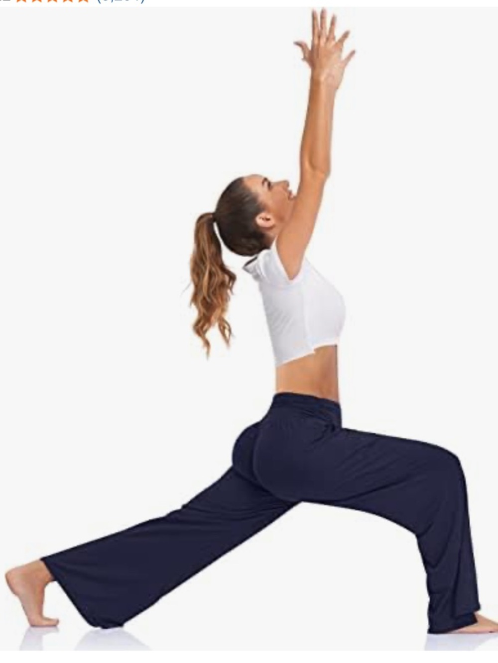 UEU Navy Wide-Leg Yoga Lounge Pants with Side Pockets - Picture 4 of 14